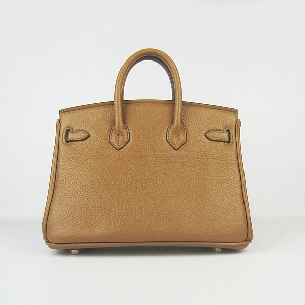 Super A Replica Hermes Gold Buckle Handbag Light Coffee 6068